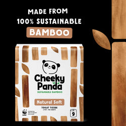 Cheeky Panda sustainable bamboo toilet paper packaging on a white background