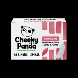 Box of Cheeky Panda pantyliners with panda logo on a white background