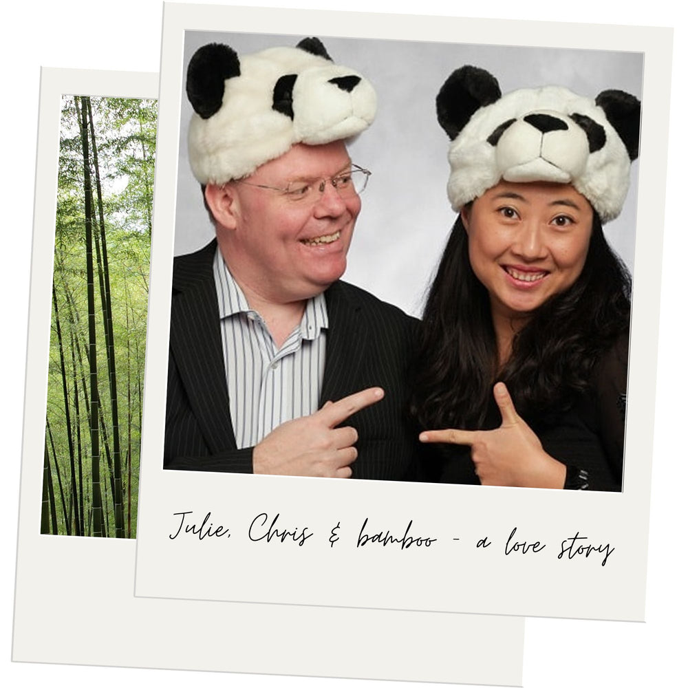 Julie Chen and Chris Forbes, Cheeky Panda's co-founders, wearing the brand's signature panda hat Julie Chen and Chris Forbes, Cheeky Panda's co-founders, wearing the brand's signature panda hat
