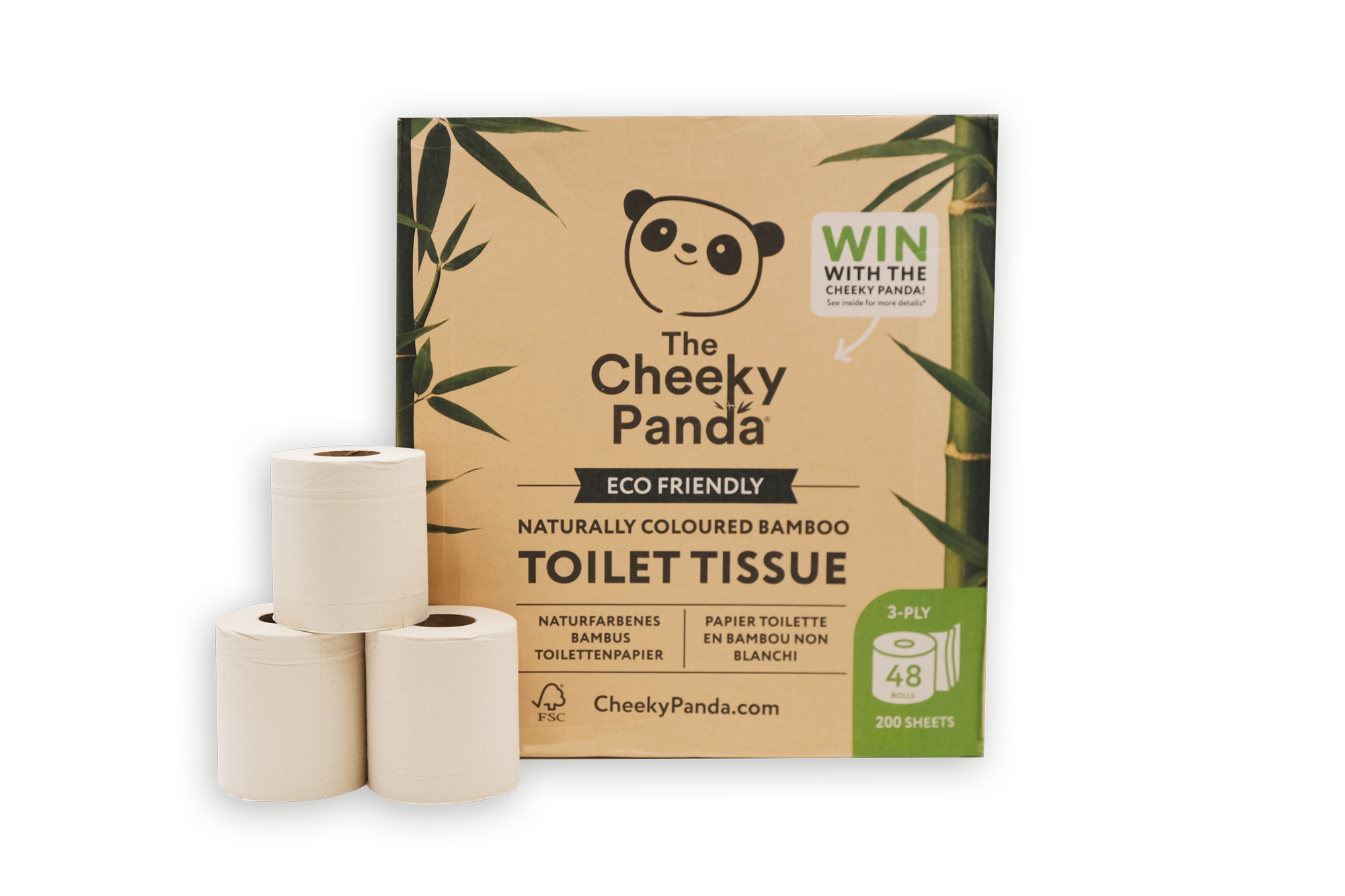 Bamboo Unbleached & Toilet Rolls 48 I Sustainable, Soft & Plastic-Free –  The Cheeky Panda
