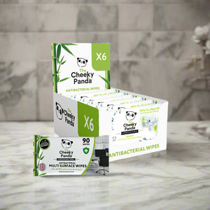 Anti Bacterial Biodegradable Multi-Surface Wipes Bulk Box | 6 Packs - The Cheeky Panda | Sustainable Bamboo Toilet Paper & More!