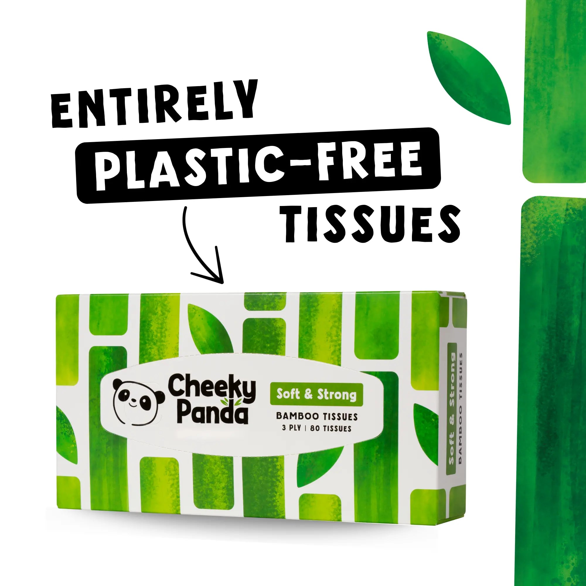 Cheeky Panda tissues are entirely plastic-free.