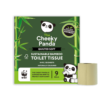 Bamboo Unbleached Quilted Toilet Paper, 45 Rolls (155 sheet) - The Cheeky Panda