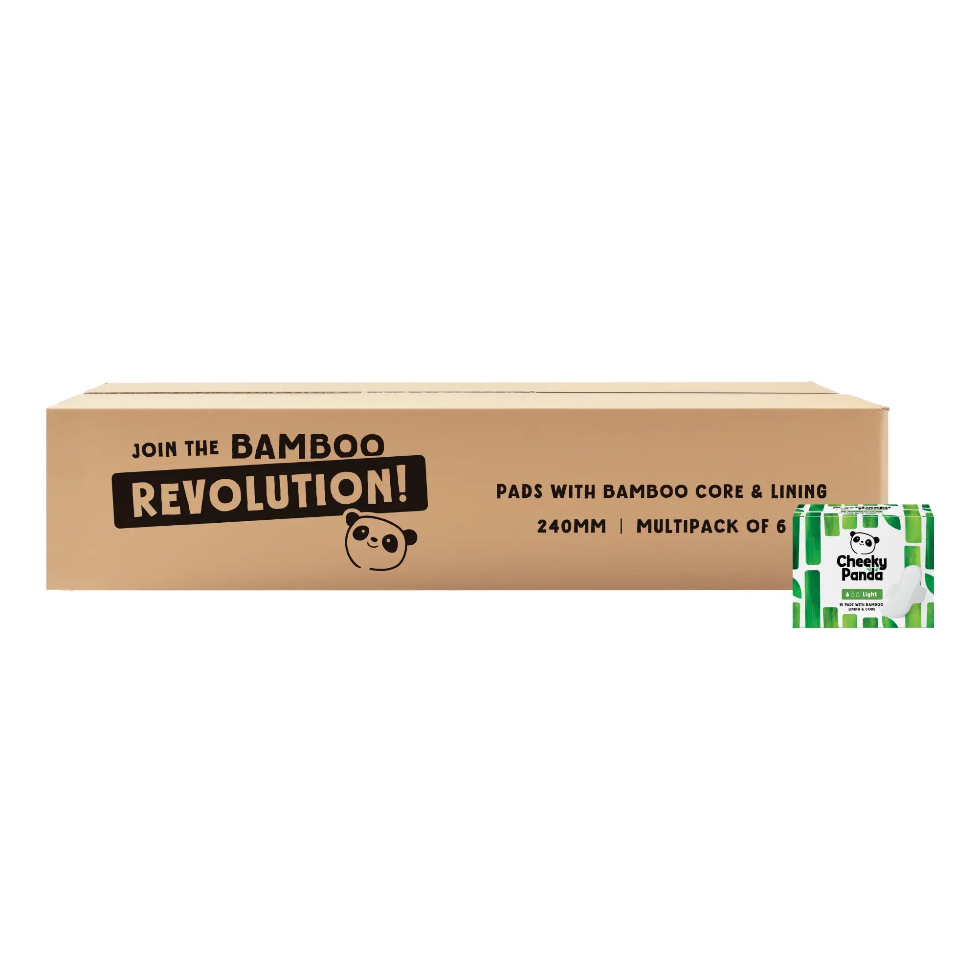 A multipack box of Cheeky Panda light pads, with one pack visible.