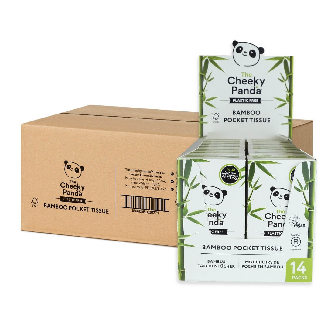 Bamboo Plastic Free Pocket Tissue 4 x 14 packs - The Cheeky Panda