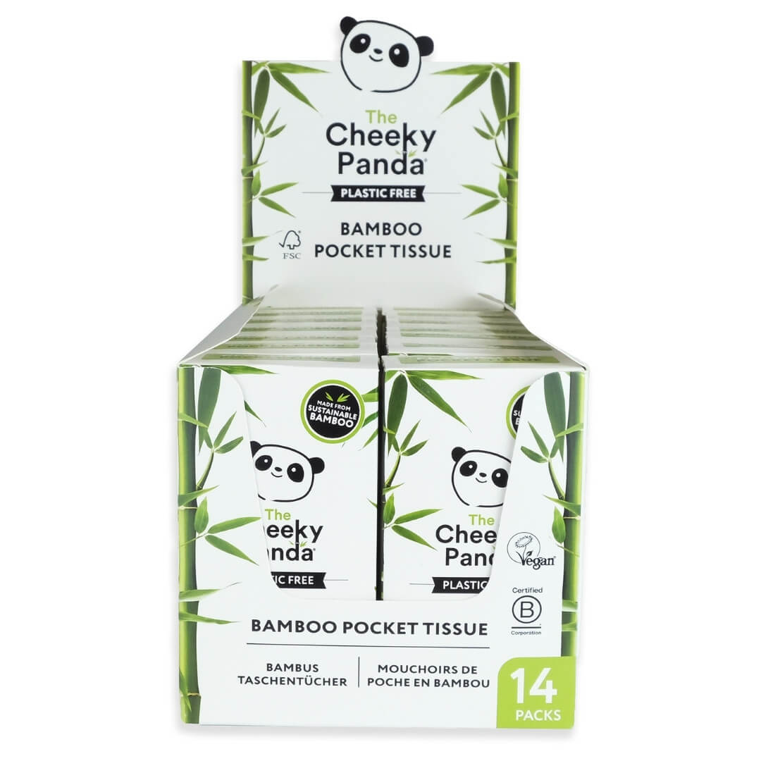 Bamboo Plastic Free Pocket Tissue 4 x 14 packs - The Cheeky Panda