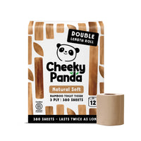 Double-Length Natural Colour Bamboo Toilet Paper