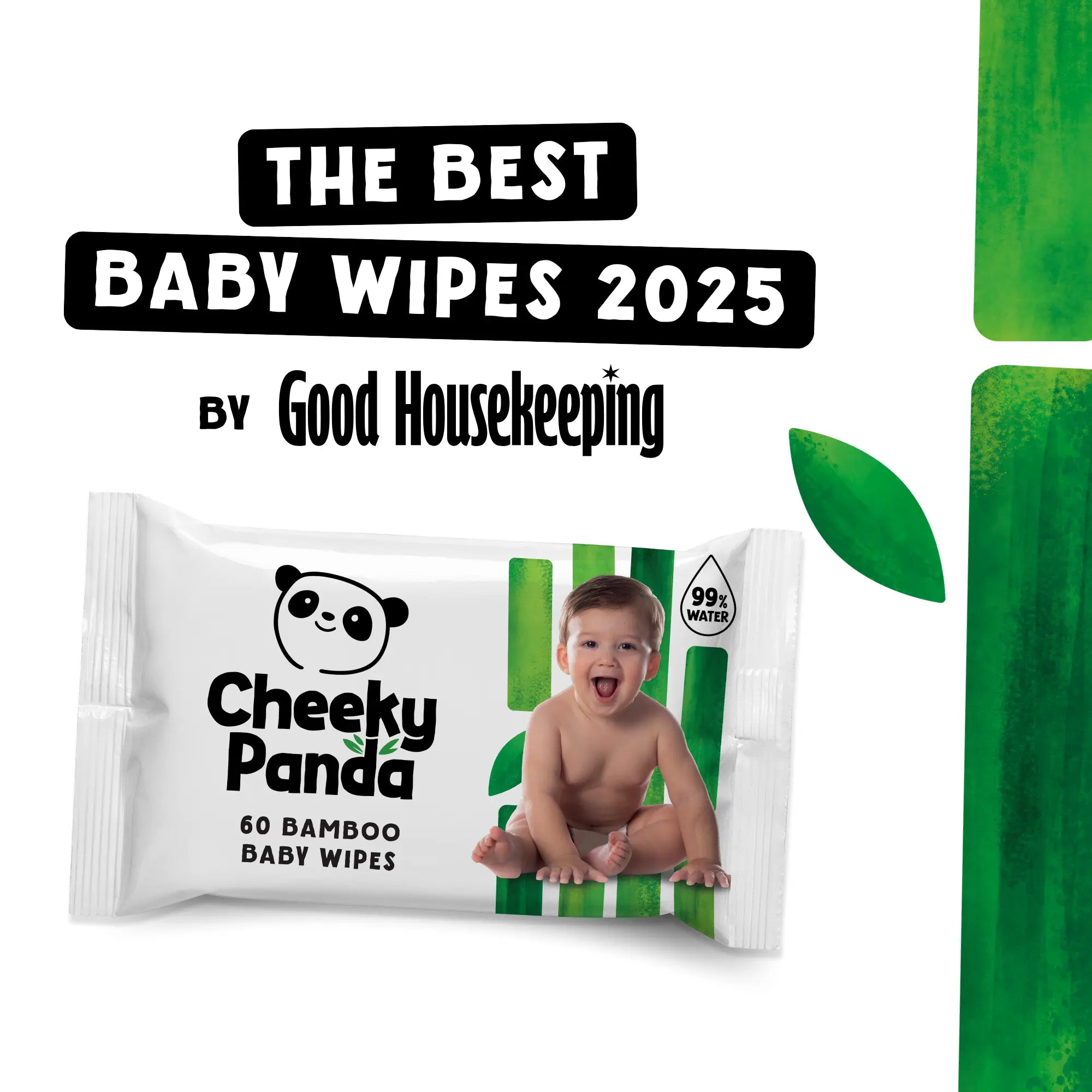 Cheeky Panda baby wipes, voted 'The Best Baby Wipes 2025' by Good Housekeeping.