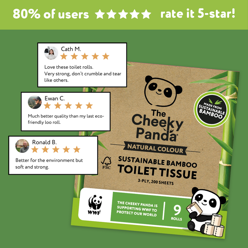 Unbleached Bamboo Toilet Paper (Natural Colour) - The Cheeky Panda