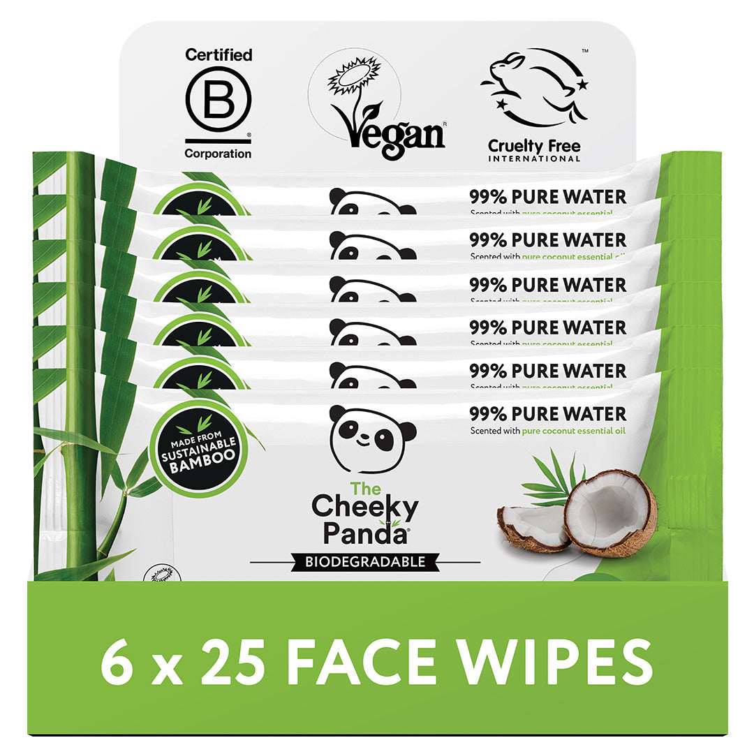 Bamboo Biodegradable Face Wipes (6 pack)