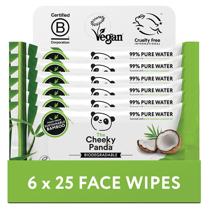 Bamboo Biodegradable Face Wipes (6 pack)