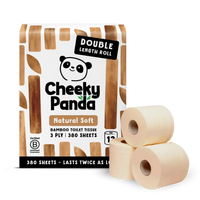 Double-Length Unbleached Bamboo Toilet Paper