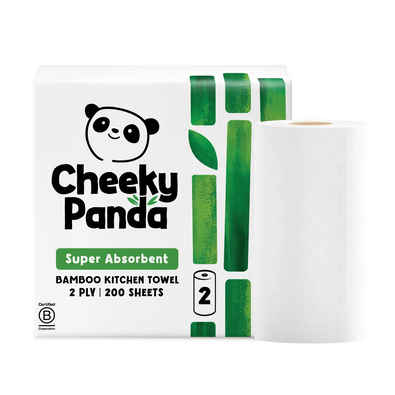 Cheeky Panda Bamboo Kitchen Roll. Picture contains one back of 2 rolls