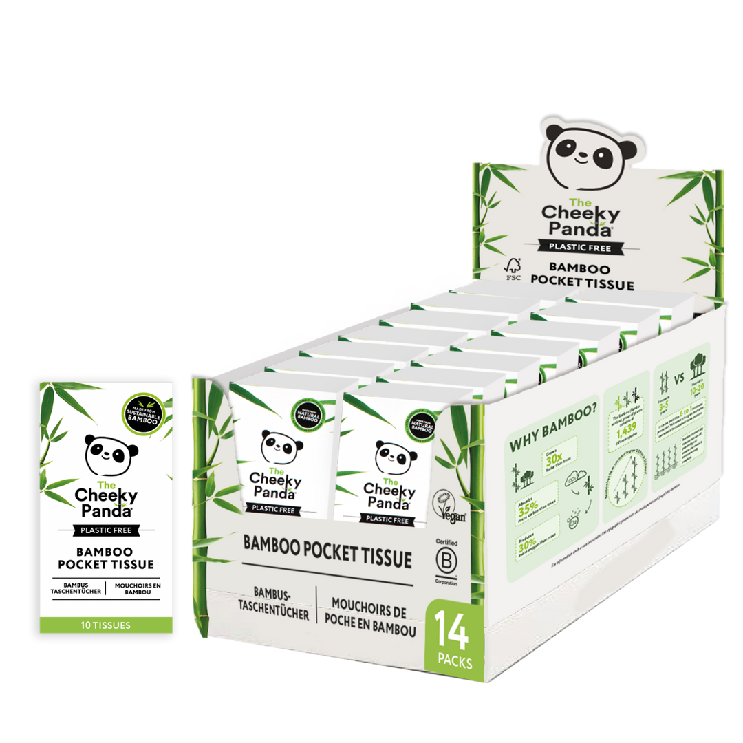 Bamboo Plastic Free Pocket Tissue 4 x 14 packs - The Cheeky Panda