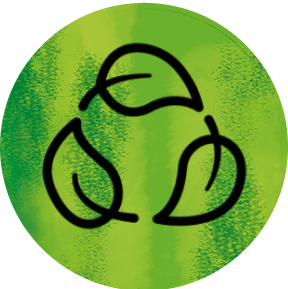  Leaves icon on green watercolour circle 