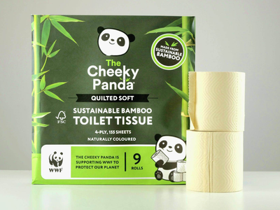 Bamboo Unbleached Quilted Toilet Paper, 45 Rolls (155 sheet) - The Cheeky Panda