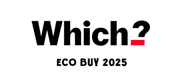  Logo of 'Which?' with 'Eco Buy 2025' text on a white background 