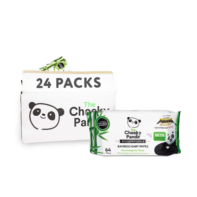 Biodegradable Baby Wipes Bulk Box | 24 Packs - Cheeky Panda