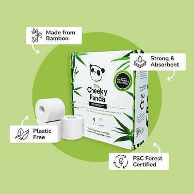 Bamboo Toilet Rolls 45 - The Cheeky Panda UK - Cheeky Panda