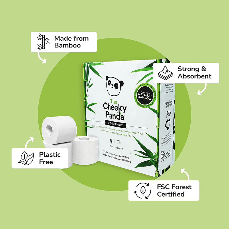 Bamboo Toilet Rolls 45 - The Cheeky Panda UK - Cheeky Panda