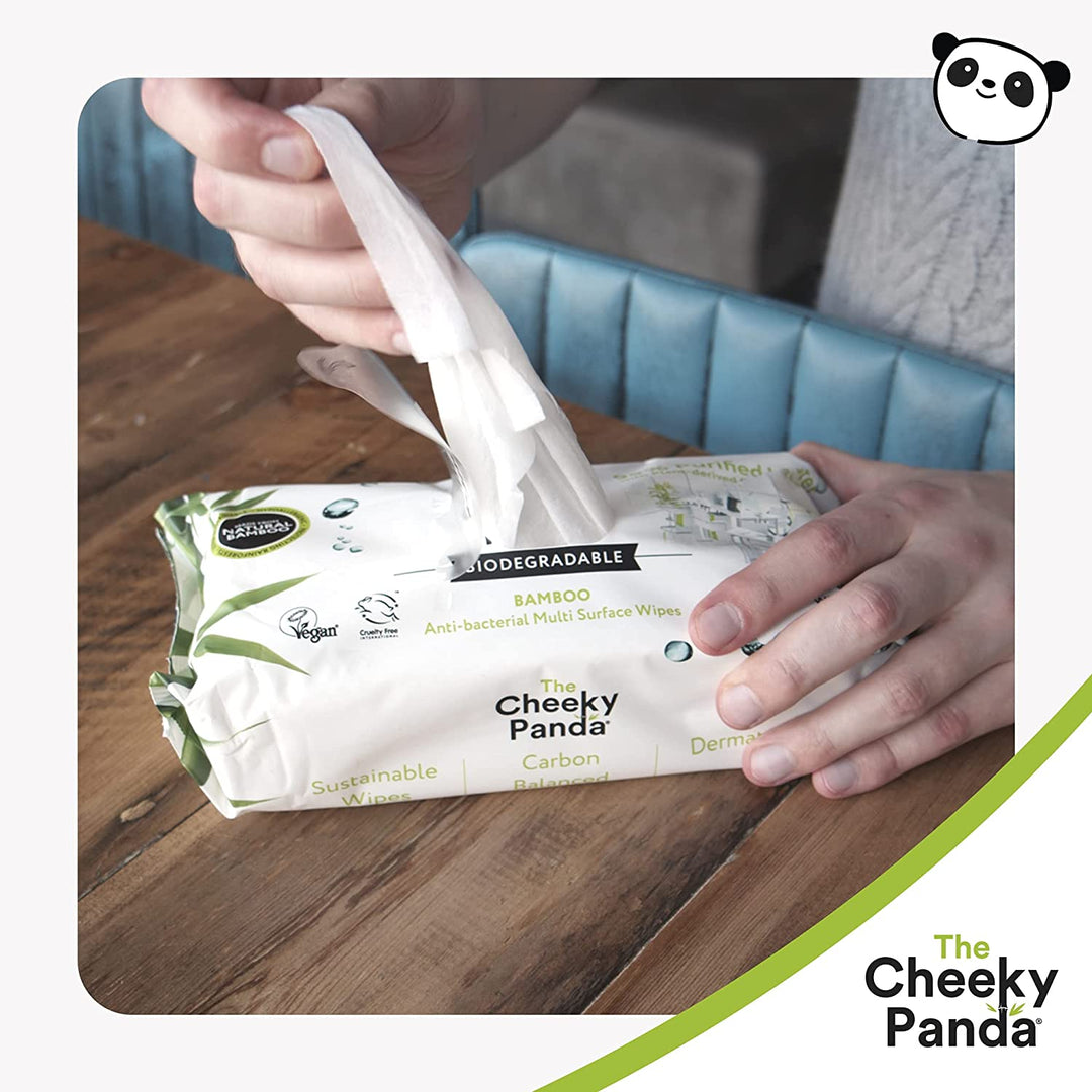 Anti Bacterial Biodegradable Surface Wipes Bulk Box | 6 Packs - Cheeky Panda