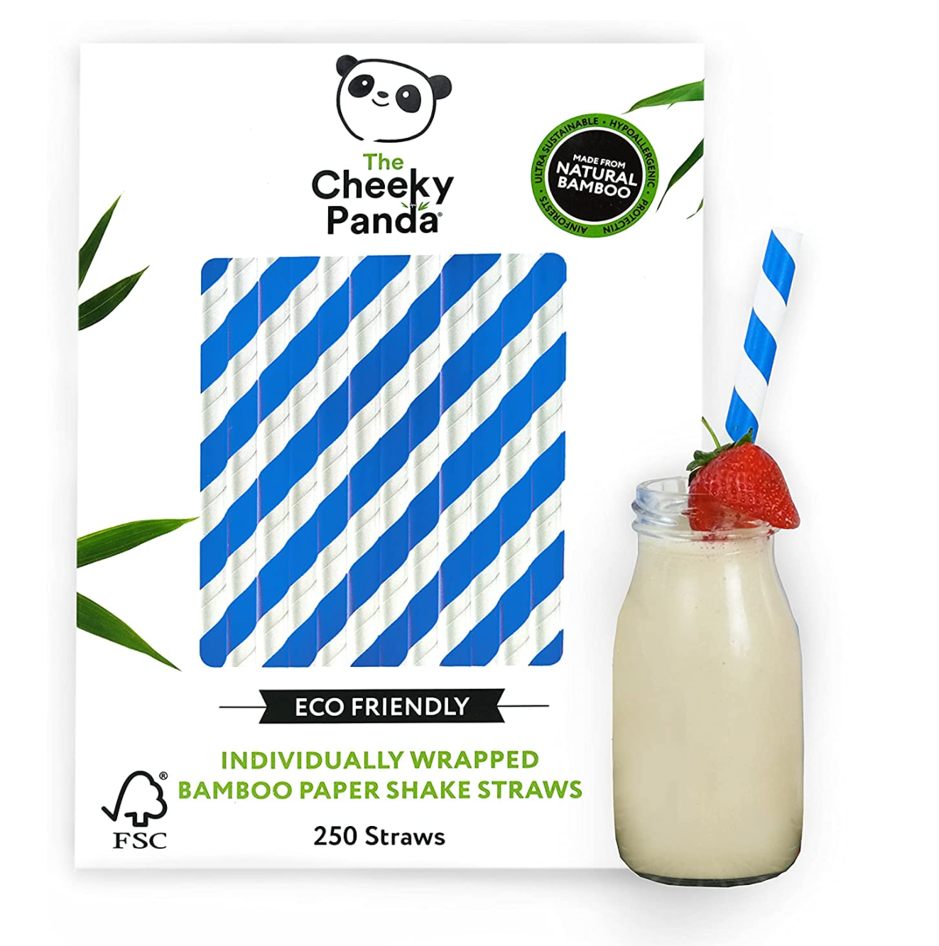Bamboo Paper Shake Straws - Cheeky Panda UK