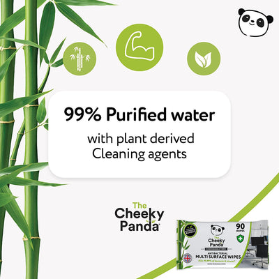 Anti Bacterial Biodegradable Multi-Surface Wipes Bulk Box | 6 Packs - The Cheeky Panda | Sustainable Bamboo Toilet Paper & More! 