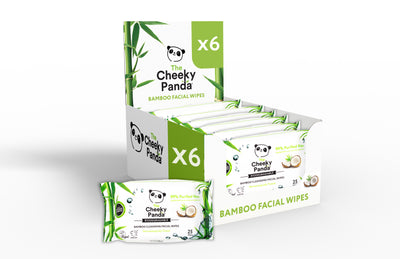Biodegradable Facial Wipes | 6 Pack - The Cheeky Panda | Sustainable Bamboo Toilet Paper & More! 