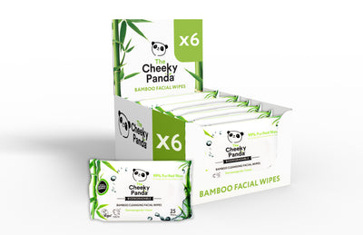 Biodegradable Facial Wipes | 6 Pack - The Cheeky Panda | Sustainable Bamboo Toilet Paper & More! 